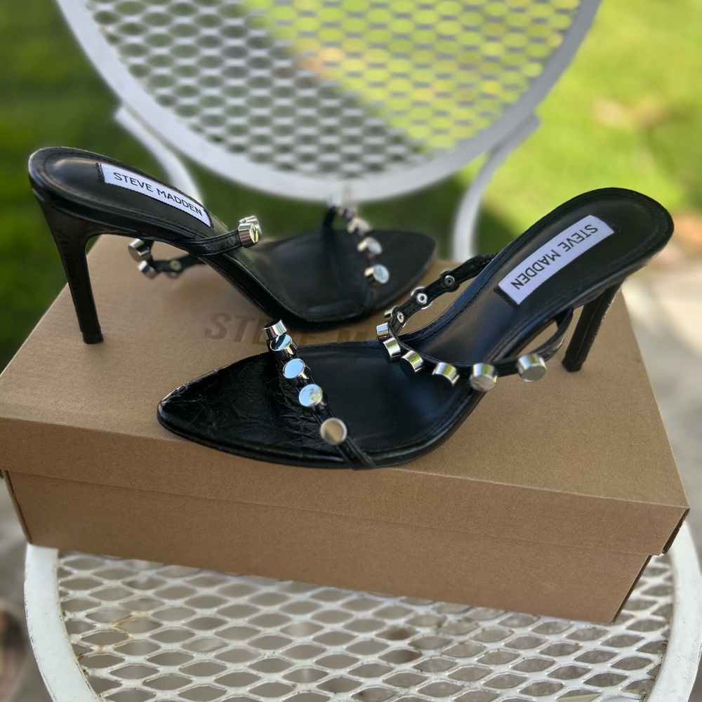 Steve Madden Black Studded Stiletto Heels